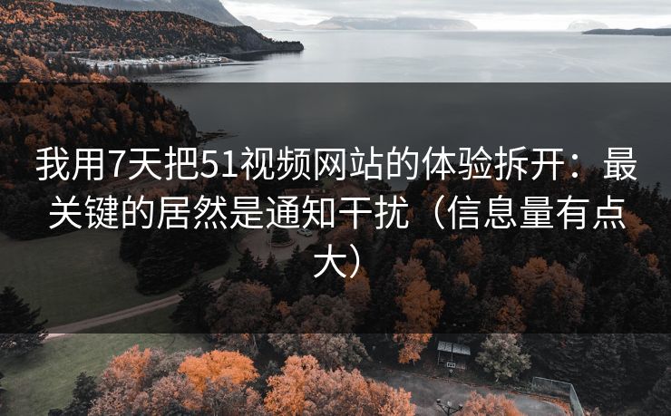 我用7天把51视频网站的体验拆开：最关键的居然是通知干扰（信息量有点大）