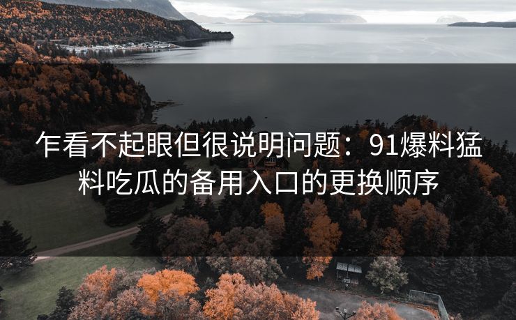 乍看不起眼但很说明问题：91爆料猛料吃瓜的备用入口的更换顺序